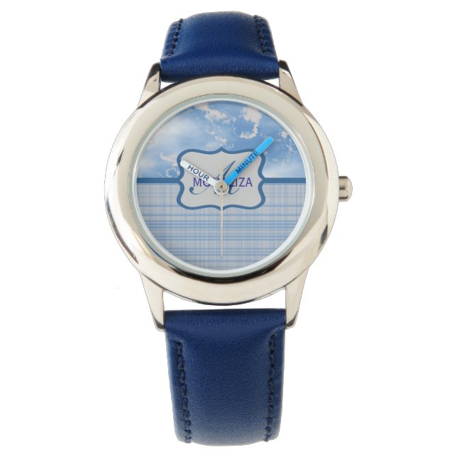 Montre Nom personnalisé & Monogram Kids Watch (devant)