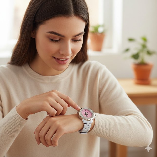 Montre Nom personnalisé Monogramme initial (Custom Monogram Personalized Name Initial Watch)