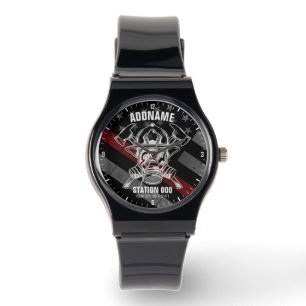 Montre Nom personnalisé Pompier Station du service d'ince