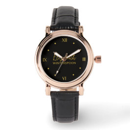 Montre Nom personnalisé sur corbeau noir