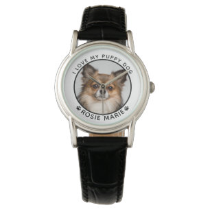Montre Nom photo du chien mignon Empreintes de pattes per