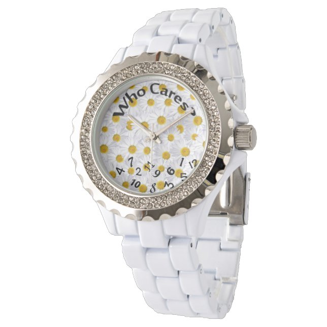 Montre nombres brouillés sur les marguerites blanches (Incliné)