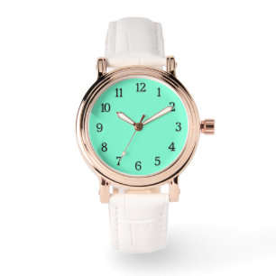 Montre Nombres noirs solides Aquamarines