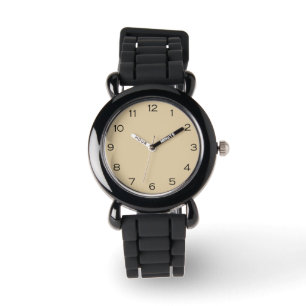 Montre Nombres noirs sur les enfants beiges cn