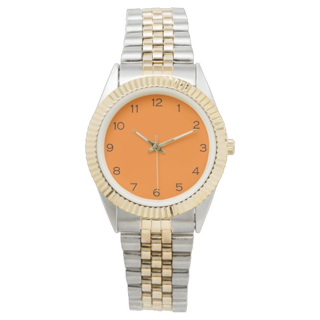 Montre Nombres noirs sur orange wact (devant)