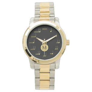 Montre Note de musique de monogramme de Personalzied - la