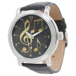Montre Notes clés de violon doré