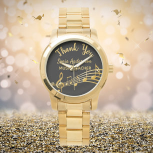 Montre Notes de musique or de retraite professeur de musi