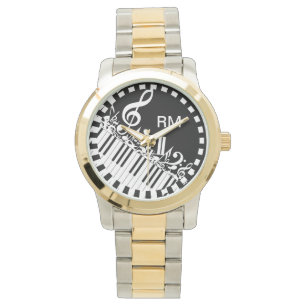 Montre Notes musicales et touches de piano personnalisées