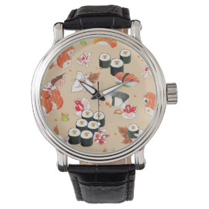 Montre Nourriture japonaise : Motif 3 de sushi