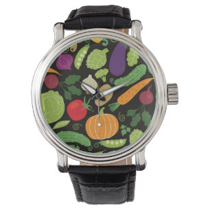 Montre Nourriture sur un arrière - plan noir