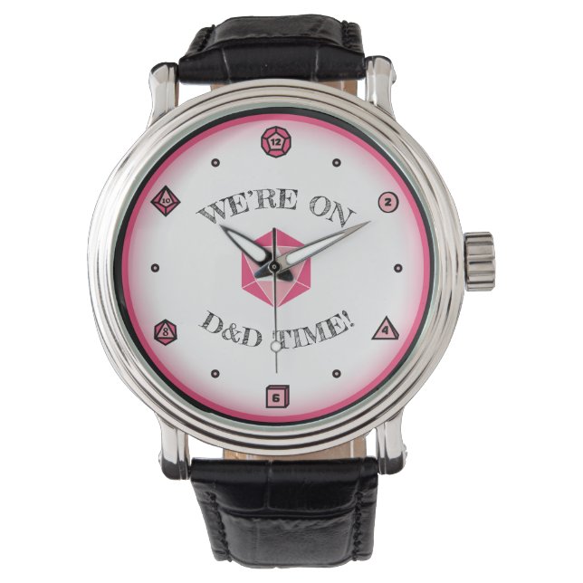Montre Nous sommes à l'heure de D&D - PINK (devant)