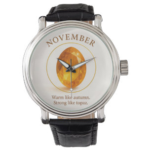 Montre Novembre Birthstone - Citrine pour la joie, l'abon