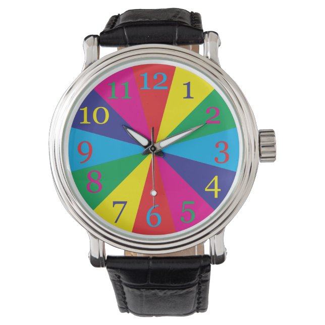 Montre nuances de couleurs jaune vert cyan bleu m (devant)