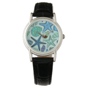 Montre Nuances des coquillages et du motif bleus