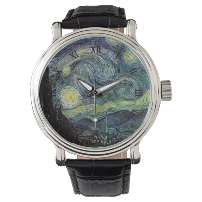 Montre Nuit étoilée par Vincent van Gogh. (devant)