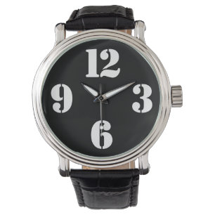 Montre Numéros De Grande Horloge Sur Noir