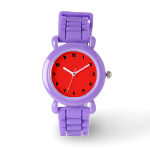 Montre Numéros de gras noirs sur les enfants rouges
