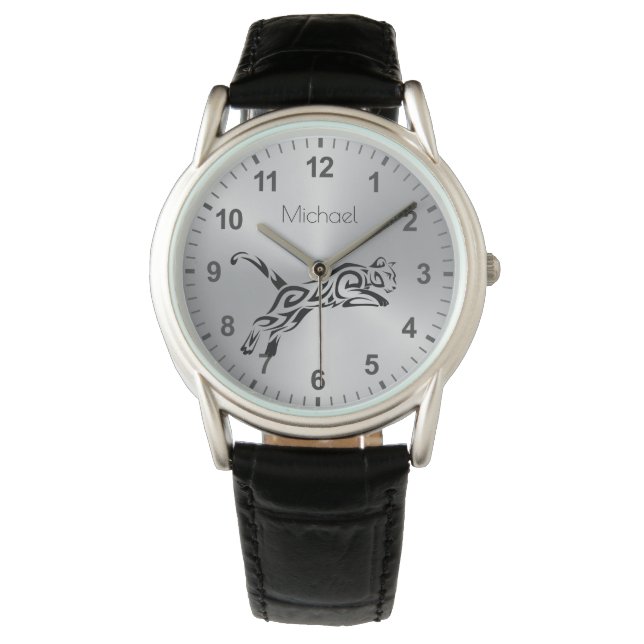 Montre Numéros de monogramme d'argent de la tribu des Pom (devant)