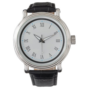 Montre Numéros romains bleus et noirs simples