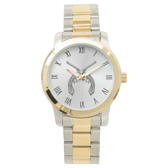 Montre Numéros romains d'argent des pistolets (devant)