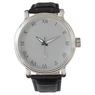 Montre Numéros romains de script noir sur les Mens gris