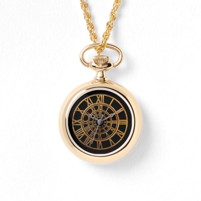 Montre Numéros romains d'or élégant (Recto)