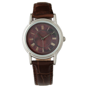Montre Numéros romains Plaque rouge