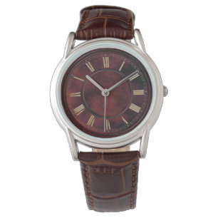 Montre Numéros romains Plaque rouge