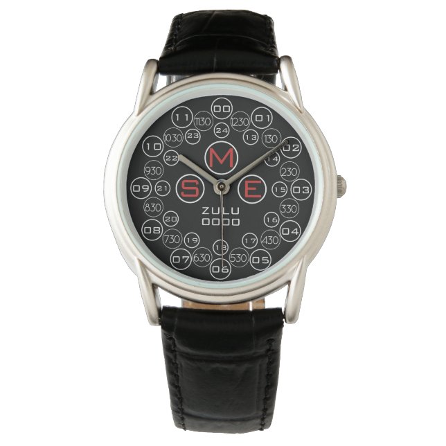 Montre O Cent Monogramme noir zoulou (devant)