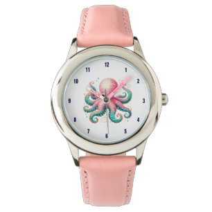 Montre Octopus glacé sur blanc