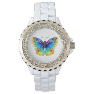 Montre Oeil de paon arc-en-ciel
