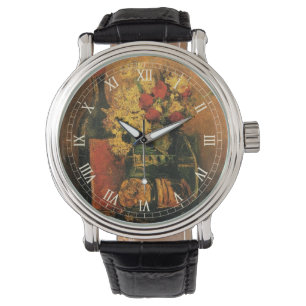 Montre Œillets, roses et un flacon par Vincent van Gogh