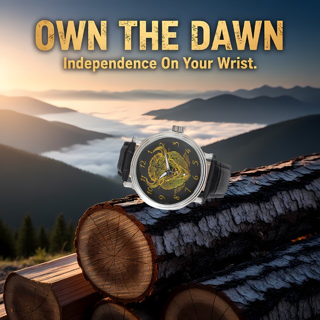 Montre Oeuvre De Buffle De Bison D'Or Avec Un Design Comp (Créateur téléchargé)