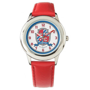 Montre Oiseau bleu rouge de crête nommée de significati