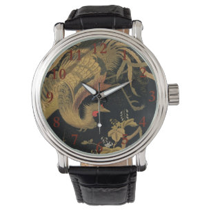 Montre Oiseau de coq d'or Classique japonais Antique