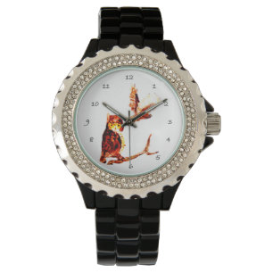Montre Oiseaux Art Brown Chouette Tawny
