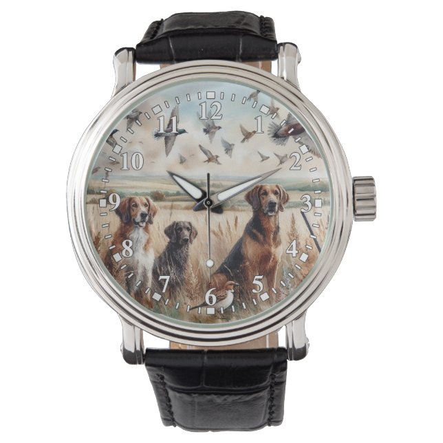 Montre Oiseaux chasse chiens surveiller (devant)