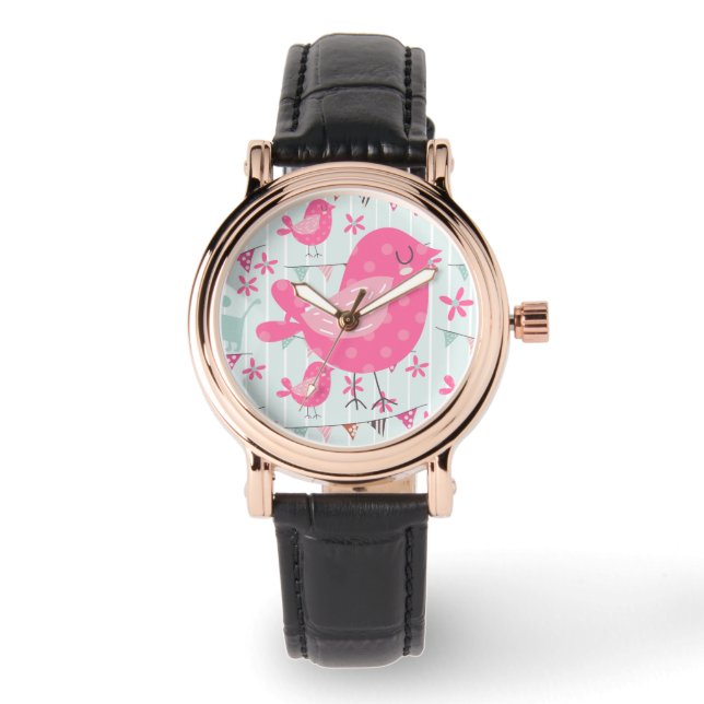 Montre Oiseaux, Chiens, Bannières, Fleurs (Recto)
