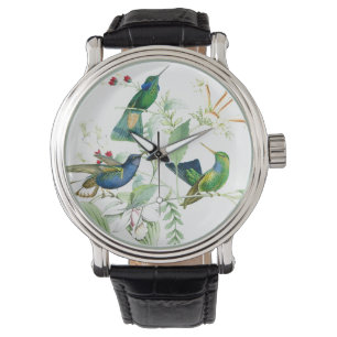 Montre Oiseaux de colibri Faune Fleurs Florales Regardez