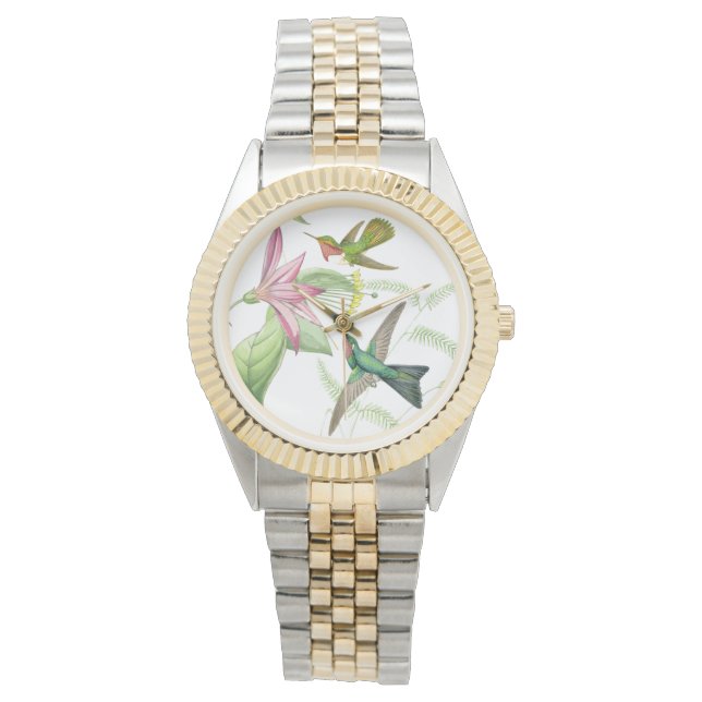 Montre Oiseaux de colibri Faune Fleurs Florales Regardez (devant)