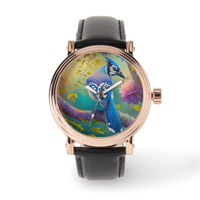 Montre Oiseaux d'Imaginaire Jay bleu (Recto)