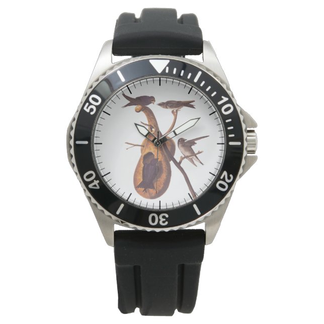 Montre Oiseaux pourpres Martin Audubon avec Gourd Home (devant)