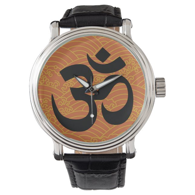 Montre Om dans une mer aux vagues orange (devant)