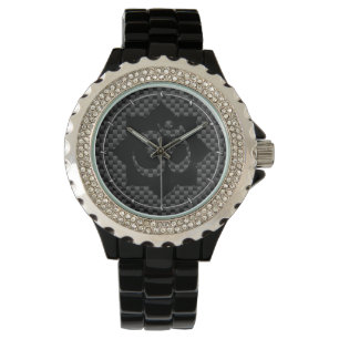 Montre OM symbole de Lotus Spirituality Carbon Fiber Deco