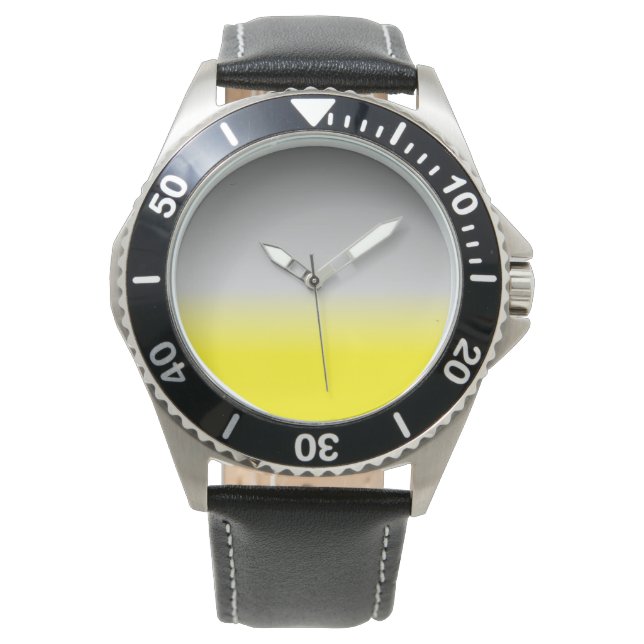 Montre ombré jaune moderne gris (devant)