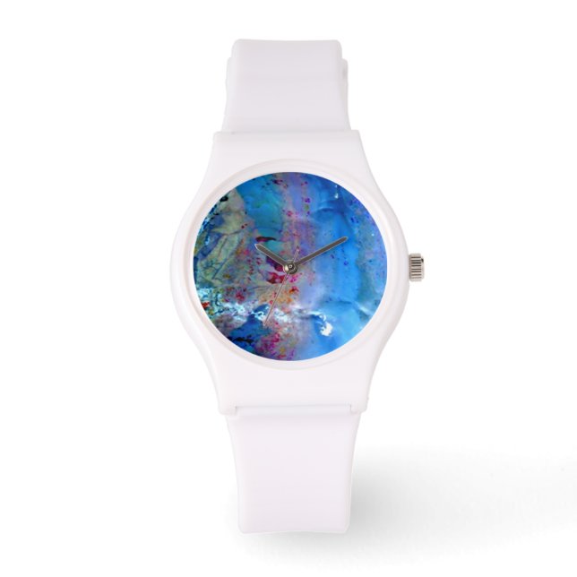 Montre opale bleu arc-en-ciel (Recto)