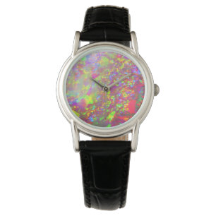Montre Opale de Brésilien d'arc-en-ciel de Falln