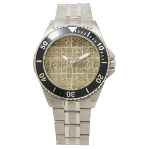 Montre Or maya et aztèque de glyphs sur la texture