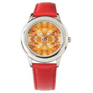 Montre ORANGE PLANTE - Digital Fractal Art -